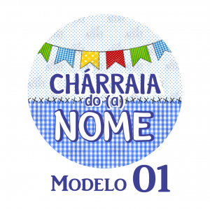 Tag Chárraia Etiqueta Adesiva 5x5cm  Fosco Redondo 