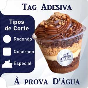 Tag Adesiva Vinil Diversos 4x0 Fosco Corte Personalizado 